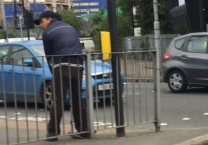 Romanian beggar on North Circular, London. Photo: Click Romania 