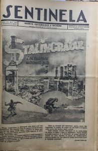 „Stalingradul își trăiește ultimele zile”. Prima pagină a The Sentry din 28 octombrie 1942. Soldații români nu au luptat efectiv în oraș.