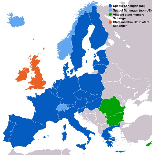 Spațiul Schengen este o zonă formată din 26 de țări europene care au eliminat pașapoartele și toate celelalte tipuri de controale la frontierele lor comune. Zona se întinde pe o suprafață de 4.368.693 de kilometri pătrați (1.686.762 de mile pătrate) și are o populație de peste 400 de milioane de persoane.