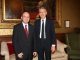 Fostul secretar de externe Philip Hammond, întâlnind Bogdan Aurescu, ministrul afacerilor externe al României la Londra, 24 martie 2015.