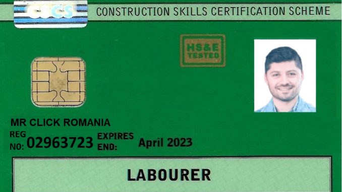 Cardul CSCS pentru muncitorii necalificati