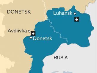 Vladimir Putin spune că recunoaște granițele regiunilor separatiste Donețk și Lugansk, așa cum sunt subliniate în constituțiile lor - care include teritoriul deținut de Ucraina.