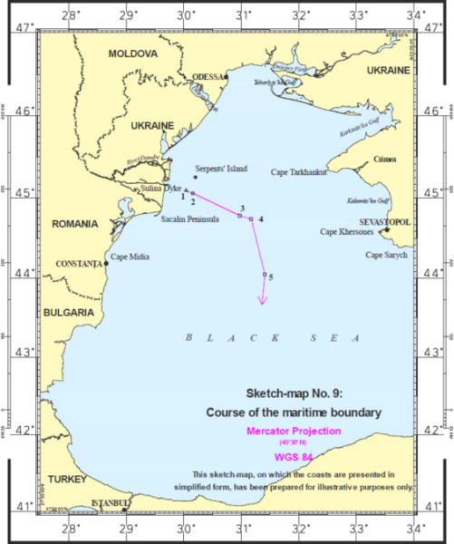 Cazul din 2009 Delimitarea maritimă în Marea Neagră (România c. Ucrainei) a oferit Curții Internaționale de Justiție (CIJ) ocazia de a defini și de a da sens frazei ambigue și contestate din articolul 121(3): „roci care nu pot susține locuința umană sau viața economică proprie.” În opinia sa, Curtea a refuzat să ofere o definiție definitivă pentru aceste cuvinte, dar determinând că micuța insula șarpelor a Ucrainei nu ar trebui să aibă niciun impact asupra graniței maritime, Curtea a reconfirmat că insulele mici nelocuite vor avea, în general, un impact limitat sau deloc asupra delimitărilor. și că astfel de caracteristici nu ar trebui să genereze zone maritime extinse. Insula Serpenților (numită și Insula Șerpilor și Ostrov Zmeinyy) este practic singura insulă din Marea Neagră, cu excepția câtorva care îmbrățișează coastele. Are o suprafață de 0,17 kilometri pătrați (patruzeci și doi de acri sau șaptesprezece hectare) și se află la treizeci și cinci de kilometri (aproximativ douăzeci de mile marine) la est de Delta Dunării (numită și Barba Dragonului),4 care formează granița dintre Ucraina și România. . Îi lipsesc resursele de apă dulce și nu a fost niciodată locuit din punct de vedere istoric, deși are un far pe el încă din anii 1800 și recent Ucraina a construit structuri și un dig pe el, aparent pentru a-și consolida pretenția asupra spațiului oceanic din jurul său. Se spune că numele său ar fi venit de la șerpii care trăiau într-un templu construit pe insuliță în vremuri străvechi. Spațiul oceanic din jurul său a devenit un centru de mare interes, deoarece explorările recente au indicat că petrol de înaltă calitate și cantități substanțiale de gaze naturale pot fi găsite în jurul acestei insulițe. Deși suveranitatea asupra Insulei Șerpilor a fost contestată mulți ani, în 1997 România a acceptat că această caracteristică aparține Ucrainei. România a susținut în fața Curții că Ucraina a convenit în tratatul din 1997 că Insula Serpenților este o „stâncă” în temeiul articolului 121(3) și, prin urmare, că nu poate afecta delimitarea maritimă dintre cele două țări, dar Ucraina a respins această afirmație, declarând că trimiterea la articolul 121(3) a fost într-o „declarație” românească, pe care Ucraina nu a acceptat-o și că afirmația românească era „nefondată”. Opinia Curții, emisă la 3 februarie 2009, a evitat să ofere o definiție cuprinzătoare a cuvintelor din articolul 121(3), dar a abordat rolul pe care Insula Serpenților ar trebui să-l joace în delimitare și a stabilit că această insuliță ar trebui să aibă douăsprezece- mare teritorială de mile marine, dar altfel nu a avut efect asupra delimitării. Ucraina a susținut mai întâi că Insula Serpenților ar trebui considerată ca parte a coastei Ucrainei, deoarece „face parte din contextul geografic, iar coasta ei face parte din coastele relevante ale Ucrainei”. România a răspuns argumentând că Insula Șerpilor „constituie doar o mică caracteristică maritimă situată la o distanță considerabilă în afara mării de coastele părților”. Curtea a acceptat perspectiva României cu privire la această chestiune, spunând că „[l]asta Insulei Serpenților este atât de scurtă încât nu face nicio diferență reală în ceea ce privește lungimea totală a coastelor relevante ale părților”. Curtea a continuat spunând că Insula Serpenților nu poate fi privită ca parte a coastei Ucrainei, deoarece „se află singură și la aproximativ 20 de mile marine distanță de continent” și, prin urmare, „nu face parte dintr-un grup de insule marginale care constituie „coasta”. " al Ucrainei".